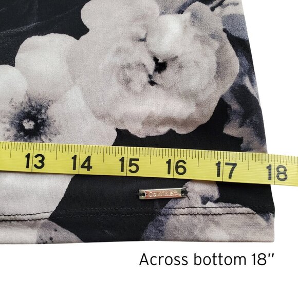 Calvin Klein Dark Floral Pleated Top Sleeveless Blouse Great for Under Suit - Picture 10 of 11